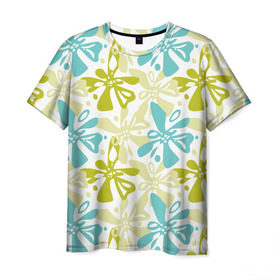 Мужская футболка 3D с принтом Гавайская , 100% полиэфир | прямой крой, круглый вырез горловины, длина до линии бедер | гавайи | растительный орнамент | рубашка