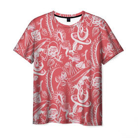 Мужская футболка 3D с принтом Гавайская 1 , 100% полиэфир | прямой крой, круглый вырез горловины, длина до линии бедер | гавайи | растительный орнамент | рубашка