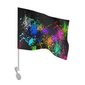 Флаг для автомобиля с принтом Брызги красок , 100% полиэстер | Размер: 30*21 см | кляксы | цветной | яркий