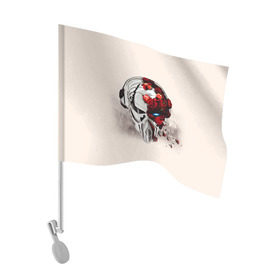 Флаг для автомобиля с принтом Пиратская станция 5 , 100% полиэстер | Размер: 30*21 см | and | dnb | drumm | pirate | station | бэйс | драм | пиратская | станция