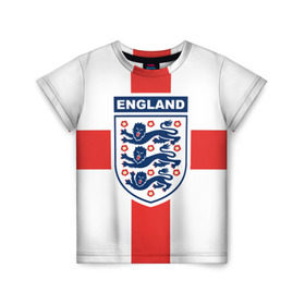Детская футболка 3D с принтом Сборная Англии , 100% гипоаллергенный полиэфир | прямой крой, круглый вырез горловины, длина до линии бедер, чуть спущенное плечо, ткань немного тянется | england | англия | европы | мира | футбол | чемпионат