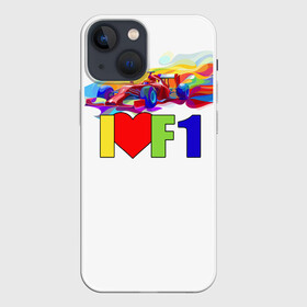 Чехол для iPhone 13 mini с принтом Я люблю F1 ,  |  | f1 | авто | автомобиль | автоспорт | гонки | формула 1