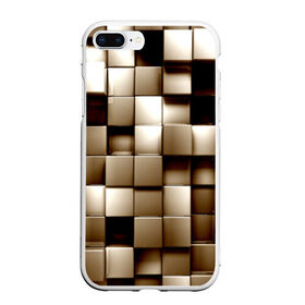 Чехол для iPhone 7Plus/8 Plus матовый с принтом Кубики , Силикон | Область печати: задняя сторона чехла, без боковых панелей | серый | текстура
