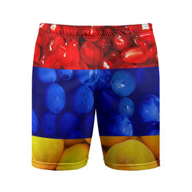 Мужские шорты 3D спортивные с принтом Флаг Армении ,  |  | армения | гранат | персик | слива | страны | флаг армении | фрукты
