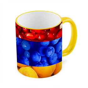 Кружка 3D с принтом Флаг Армении , керамика | ёмкость 330 мл | Тематика изображения на принте: армения | гранат | персик | слива | страны | флаг армении | фрукты