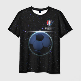 Мужская футболка 3D с принтом Евро 2016 01 (Космос) , 100% полиэфир | прямой крой, круглый вырез горловины, длина до линии бедер | 