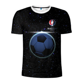 Мужская футболка 3D спортивная с принтом Евро 2016 01 (Космос) , 100% полиэстер с улучшенными характеристиками | приталенный силуэт, круглая горловина, широкие плечи, сужается к линии бедра | 