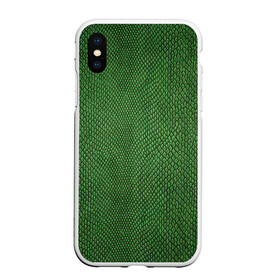 Чехол для iPhone XS Max матовый с принтом Snake , Силикон | Область печати: задняя сторона чехла, без боковых панелей | зеленый | змея | кожа | текстура