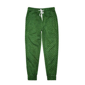 Мужские брюки 3D с принтом Snake , 100% полиэстер | манжеты по низу, эластичный пояс регулируется шнурком, по бокам два кармана без застежек, внутренняя часть кармана из мелкой сетки | зеленый | змея | кожа | текстура