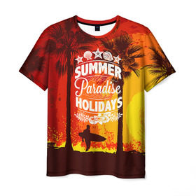 Мужская футболка 3D с принтом Summer Surf 2 , 100% полиэфир | прямой крой, круглый вырез горловины, длина до линии бедер | Тематика изображения на принте: beach | party | summer | swag | trend | вечеринка | лето | популярное | сваг | свег | тренд | хит