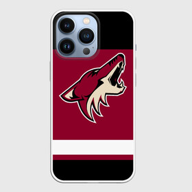 Чехол для iPhone 13 Pro с принтом Arizona Coyotes ,  |  | Тематика изображения на принте: arizona coyotes | hockey | nhl | нхл | хоккей