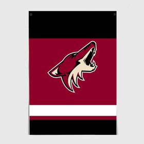 Постер с принтом Arizona Coyotes , 100% бумага
 | бумага, плотность 150 мг. Матовая, но за счет высокого коэффициента гладкости имеет небольшой блеск и дает на свету блики, но в отличии от глянцевой бумаги не покрыта лаком | arizona coyotes | hockey | nhl | нхл | хоккей