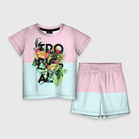 Детский костюм с шортами 3D с принтом Tropical ,  |  | beach | party | summer | swag | trend | вечеринка | лето | популярное | сваг | свег | тренд | хит