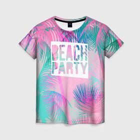 Женская футболка 3D с принтом Beach Party 2 , 100% полиэфир ( синтетическое хлопкоподобное полотно) | прямой крой, круглый вырез горловины, длина до линии бедер | beach | party | summer | swag | trend | вечеринка | лето | популярное | сваг | свег | тренд | хит