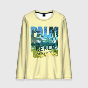 Мужской лонгслив 3D с принтом Palm beach , 100% полиэстер | длинные рукава, круглый вырез горловины, полуприлегающий силуэт | beach | party | summer | swag | trend | вечеринка | лето | популярное | сваг | свег | тренд | хит