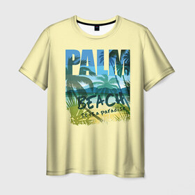 Мужская футболка 3D с принтом Palm beach , 100% полиэфир | прямой крой, круглый вырез горловины, длина до линии бедер | beach | party | summer | swag | trend | вечеринка | лето | популярное | сваг | свег | тренд | хит