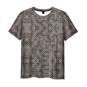 Мужская футболка 3D с принтом Кольчуга , 100% полиэфир | прямой крой, круглый вырез горловины, длина до линии бедер | броня | железо | металл | текстура