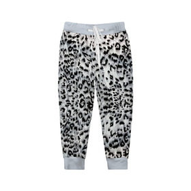 Детские брюки 3D с принтом White Jaguar , 100% полиэстер | манжеты по низу, эластичный пояс регулируется шнурком, по бокам два кармана без застежек, внутренняя часть кармана из мелкой сетки | барс | леопард | ягуар