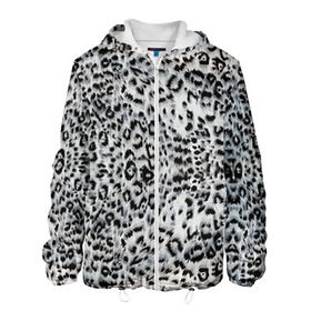 Мужская куртка 3D с принтом White Jaguar , ткань верха — 100% полиэстер, подклад — флис | прямой крой, подол и капюшон оформлены резинкой с фиксаторами, два кармана без застежек по бокам, один большой потайной карман на груди. Карман на груди застегивается на липучку | барс | леопард | ягуар