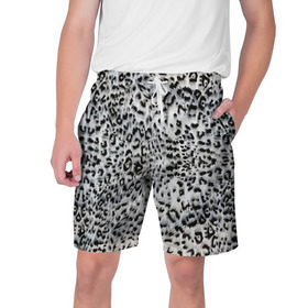 Мужские шорты 3D с принтом White Jaguar ,  полиэстер 100% | прямой крой, два кармана без застежек по бокам. Мягкая трикотажная резинка на поясе, внутри которой широкие завязки. Длина чуть выше колен | Тематика изображения на принте: барс | леопард | ягуар