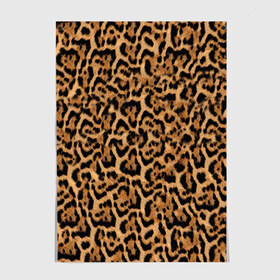 Постер с принтом Jaguar , 100% бумага
 | бумага, плотность 150 мг. Матовая, но за счет высокого коэффициента гладкости имеет небольшой блеск и дает на свету блики, но в отличии от глянцевой бумаги не покрыта лаком | оцелот | пума | текстура | ягуар