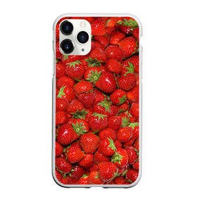 Чехол для iPhone 11 Pro матовый с принтом Клубнички , Силикон |  | красный | летний | фото | ягода