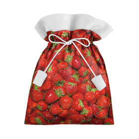 Подарочный 3D мешок с принтом Клубнички , 100% полиэстер | Размер: 29*39 см | красный | летний | фото | ягода