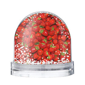 Снежный шар с принтом Клубнички , Пластик | Изображение внутри шара печатается на глянцевой фотобумаге с двух сторон | красный | летний | фото | ягода