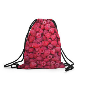 Рюкзак-мешок 3D с принтом Малинки , 100% полиэстер | плотность ткани — 200 г/м2, размер — 35 х 45 см; лямки — толстые шнурки, застежка на шнуровке, без карманов и подкладки | raspberry | летняя | ягодн
