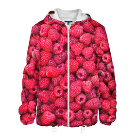 Мужская куртка 3D с принтом Малинки , ткань верха — 100% полиэстер, подклад — флис | прямой крой, подол и капюшон оформлены резинкой с фиксаторами, два кармана без застежек по бокам, один большой потайной карман на груди. Карман на груди застегивается на липучку | raspberry | летняя | ягодн