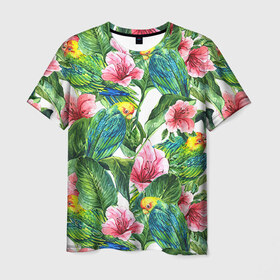 Мужская футболка 3D с принтом Джунгли , 100% полиэфир | прямой крой, круглый вырез горловины, длина до линии бедер | flower | summer | swag | trend | лето | популярное | сваг | свег | тренд | хит | цветочки | цветы