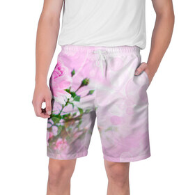 Мужские шорты 3D с принтом Цветы ,  полиэстер 100% | прямой крой, два кармана без застежек по бокам. Мягкая трикотажная резинка на поясе, внутри которой широкие завязки. Длина чуть выше колен | лепесток | новая | природа | цветок | яркая