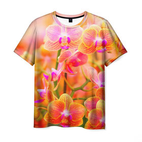 Мужская футболка 3D с принтом Орхирея , 100% полиэфир | прямой крой, круглый вырез горловины, длина до линии бедер | Тематика изображения на принте: красивая | орхидея | природа | цветы | яркая