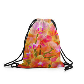 Рюкзак-мешок 3D с принтом Орхирея , 100% полиэстер | плотность ткани — 200 г/м2, размер — 35 х 45 см; лямки — толстые шнурки, застежка на шнуровке, без карманов и подкладки | Тематика изображения на принте: красивая | орхидея | природа | цветы | яркая