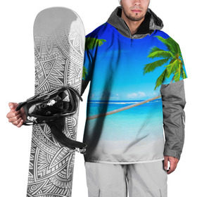 Накидка на куртку 3D с принтом Лазурный берег , 100% полиэстер |  | Тематика изображения на принте: берег | лето | море | океан | отдых | пальма | песок