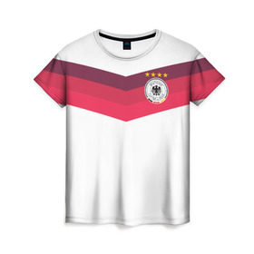 Женская футболка 3D с принтом Сборная Германии по футболу , 100% полиэфир ( синтетическое хлопкоподобное полотно) | прямой крой, круглый вырез горловины, длина до линии бедер | germany