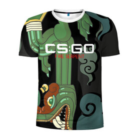 Мужская футболка 3D спортивная с принтом cs:go - Fire Serpent (Огненный змей) , 100% полиэстер с улучшенными характеристиками | приталенный силуэт, круглая горловина, широкие плечи, сужается к линии бедра | cs | csgo | fire | go | serpent огненный | змей | кс
