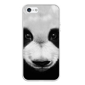 Чехол для iPhone 5/5S матовый с принтом Морда панды , Силикон | Область печати: задняя сторона чехла, без боковых панелей | 