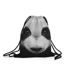 Рюкзак-мешок 3D с принтом Морда панды , 100% полиэстер | плотность ткани — 200 г/м2, размер — 35 х 45 см; лямки — толстые шнурки, застежка на шнуровке, без карманов и подкладки | 