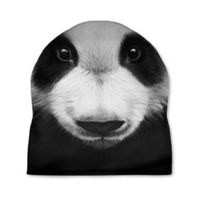 Шапка 3D с принтом Морда панды , 100% полиэстер | универсальный размер, печать по всей поверхности изделия | 
