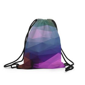 Рюкзак-мешок 3D с принтом Многогранник , 100% полиэстер | плотность ткани — 200 г/м2, размер — 35 х 45 см; лямки — толстые шнурки, застежка на шнуровке, без карманов и подкладки | полигоны | треугольники | цветные