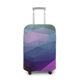 Чехол для чемодана 3D с принтом Многогранник , 86% полиэфир, 14% спандекс | двустороннее нанесение принта, прорези для ручек и колес | полигоны | треугольники | цветные
