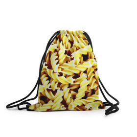Рюкзак-мешок 3D с принтом Макароны , 100% полиэстер | плотность ткани — 200 г/м2, размер — 35 х 45 см; лямки — толстые шнурки, застежка на шнуровке, без карманов и подкладки | Тематика изображения на принте: еда | макароны | паста | хлебные