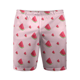 Мужские шорты 3D спортивные с принтом Сочные арбузики ,  |  | Тематика изображения на принте: арбузы | арт | еда | лето | фрукты