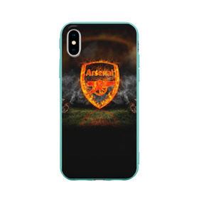 Чехол для Apple iPhone X силиконовый матовый с принтом Arsenal FC. Gunners , Силикон | Печать на задней стороне чехла, без боковой панели | футбол