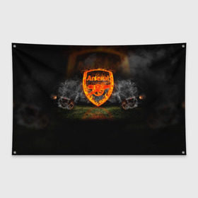 Флаг-баннер с принтом Arsenal FC Gunners , 100% полиэстер | размер 67 х 109 см, плотность ткани — 95 г/м2; по краям флага есть четыре люверса для крепления | футбол