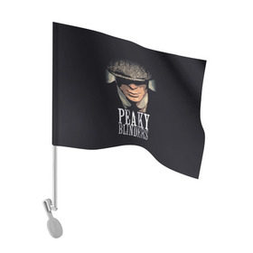Флаг для автомобиля с принтом Peaky Blinders 5 , 100% полиэстер | Размер: 30*21 см | peaky blinders | козырьки | козырьки сериал | острые козырьки | томас шелби