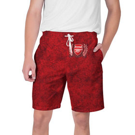 Мужские шорты 3D с принтом Arsenal ,  полиэстер 100% | прямой крой, два кармана без застежек по бокам. Мягкая трикотажная резинка на поясе, внутри которой широкие завязки. Длина чуть выше колен | арсенал