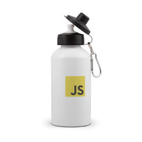 Бутылка спортивная с принтом JS return true, , металл | емкость — 500 мл, в комплекте две пластиковые крышки и карабин для крепления | javascript | js | программист