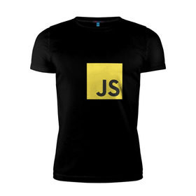 Мужская футболка премиум с принтом JS return true, , 92% хлопок, 8% лайкра | приталенный силуэт, круглый вырез ворота, длина до линии бедра, короткий рукав | javascript | js | программист